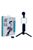 Video Making Kit Telefon Tutucu Vlog Video Mini Led Işıklı thumbnail 4