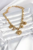 316L Çelik Gold Renk Charmlı Model Kadın Kolye thumbnail 2