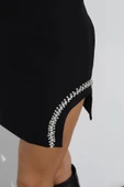 Kadın Siyah Taşlı Mini Etek thumbnail 3