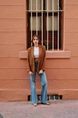 Kadın Premium Taba Süet Blazer Ceket thumbnail 5