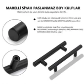 Marelli 128 mm SİYAH paslanmaz boy kulp mobilya kulbu thumbnail 4