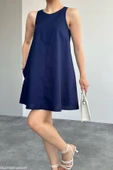 Kadın Halter Yaka Mini Boy Camel Elbise thumbnail 4
