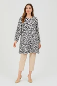 Zebra Desenli Kadın Dokuma Tunik thumbnail 1