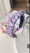 Taç taşlı saten lila thumbnail 4