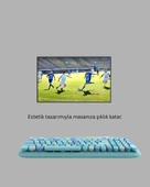 Kablosuz Klavye Mouse Seti mavi thumbnail 4