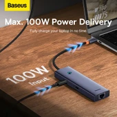 Baseus Ultra Joy 6in1 Multifonksiyonal Type-C Hub Dock Station thumbnail 3