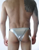 Erkek Gümüş Lame Brazillian Slip thumbnail 2