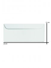12 Adet Beyaz Zarf 11x22 Cm thumbnail 2
