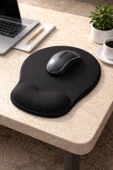 BLACK FLEX MEMORY FOAM ERGONOMİK BİLEK DESTEKLİ SİYAH MAUSE PAD thumbnail 1