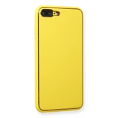 İphone 7 Plus Kılıf Coco Deri Silikon Kapak - Sarı thumbnail 2