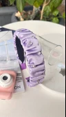 Taç taşlı saten lila thumbnail 5