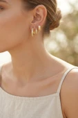 3 Lü Set Gold Renk Halka Model Küpe thumbnail 2
