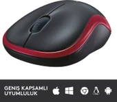 Logitech M185 (910-002237) Kırmızı Kablosuz Mouse thumbnail 5