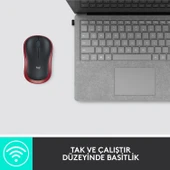 Logitech M185 (910-002237) Kırmızı Kablosuz Mouse thumbnail 8