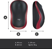 Logitech M185 (910-002237) Kırmızı Kablosuz Mouse thumbnail 9