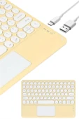 Touchpad Uyumlu Bluetooth Klavye Slim Kablosuz Wifi Q Klavye thumbnail 3