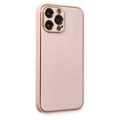 İphone 13 Pro Max Kılıf Coco Karbon Silikon - Pembe thumbnail 2