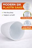 4 Adet Beyaz Orkide Saksısı - Set Fiyatlı thumbnail 3