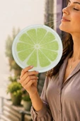 Limon Desenli Kore Yelpaze thumbnail 1