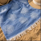 Soft Mercan Peştamal - Mavi - 80x140 cm thumbnail 3