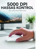Kablosuz Bluetooth Oyuncu Mouse Sessiz Tıklama Ergonomik Wireless Fare thumbnail 1