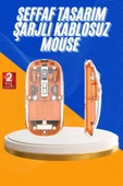 Mouse Mouse Şarjlı Sessiz 5 Tuşlu Şeffaf thumbnail 1