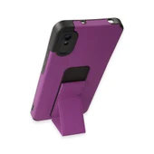 Xiaomi Redmi 9a Kılıf Mega Standlı Silikon - Mor thumbnail 3