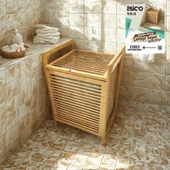 Bambu Kirli Çamaşır Sepeti 40X35X60 Cm thumbnail 2