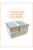 IKEA Kuggıs Kapaklı Kutu Beyaz Set, (3'lü Set) thumbnail 1