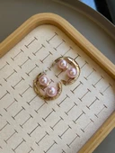 Taşlı Küpe - Pembe thumbnail 1
