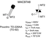 MAC97A8 - TO92 0.6A 600V Triyak thumbnail 2
