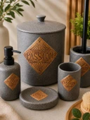 5 Parça Vilya Collection Lüx  Gray Banyo Seti thumbnail 2