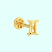Altın Tragus Piercing 14 Ayar İkizler Burcu thumbnail 1