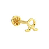 Altın Tragus Piercing 14 Ayar Boğa Burcu thumbnail 2