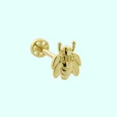 Altın Tragus Piercing Arı 14 Ayar thumbnail 1