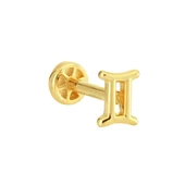 Altın Tragus Piercing 14 Ayar İkizler Burcu thumbnail 2