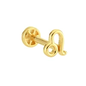 Altın Tragus Piercing 14 Ayar Aslan Burcu thumbnail 2