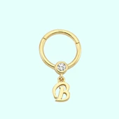 Altın Halka Piercing -B- Harf 14 Ayar thumbnail 1