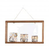 Ahşap Üçlü Baykuş Çerçeve Duvar Dekoru No.2 thumbnail 1