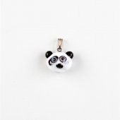 Murano Cam Panda Kafası Kolye Ucu thumbnail 1