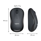 Logitech M221 Silent (Sessiz) Kablosuz Mouse Siyah 910-006510 thumbnail 2