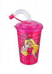 Barbie Kapaklı Pipetli Bardak 400 Ml. thumbnail 1