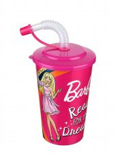 Barbie Kapaklı Pipetli Bardak 400 Ml. thumbnail 2