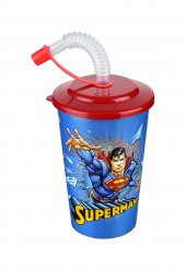 Süperman Kapaklı Pipetli Bardak 400 Ml. thumbnail 2