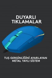 Logitech G102 Lightsync Optik Kablolu Oyuncu Mouse - Mavi thumbnail 5
