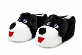 Moda Focus Sevimli Köpek Figürlü Sessiz Kaydırmaz Taban Peluş Unisex Ev Pandufu Sevgili Kombin Terliği thumbnail 6