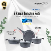 ThermoAD | Tencere Seti | Graneu Serisi | 7 Parça | Gri thumbnail 2