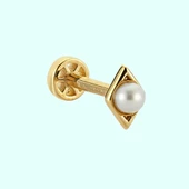 Altın İnci Tragus Piercing 14 Ayar thumbnail 1