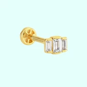Altın Baget Tragus Piercing 14 Ayar Tria thumbnail 1