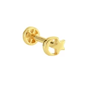 Altın Ayyıldız Tragus Piercing 14 Ayar thumbnail 2